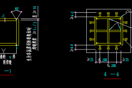 钢结构CAD图 箱形截面柱与十字形截面柱