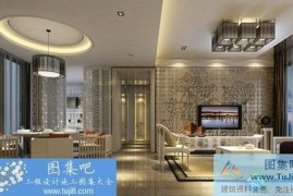惠州城市广场10A样板房新中式施工图+效果图